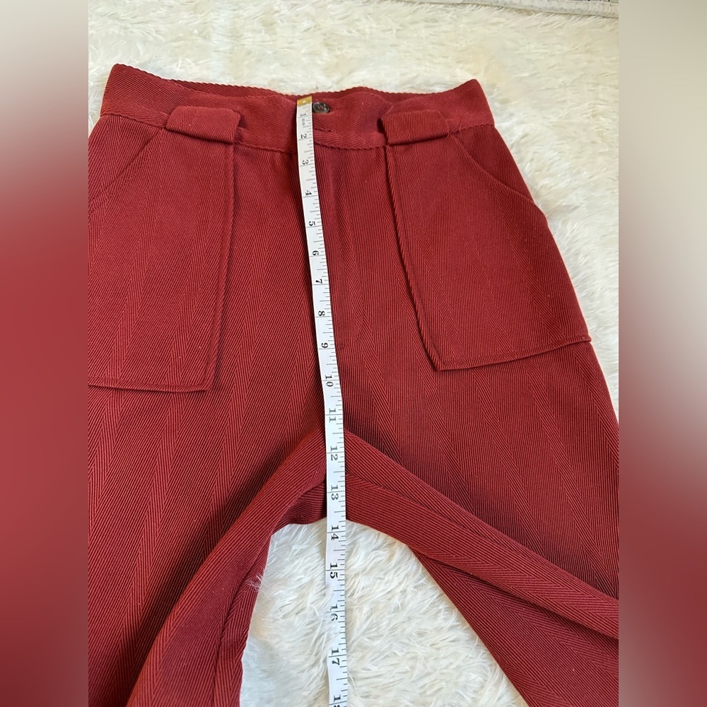 Free People Flare Wide-Leg Pants High Rise Wine Y2K Size 2 Woman’s - Picture 8 of 11